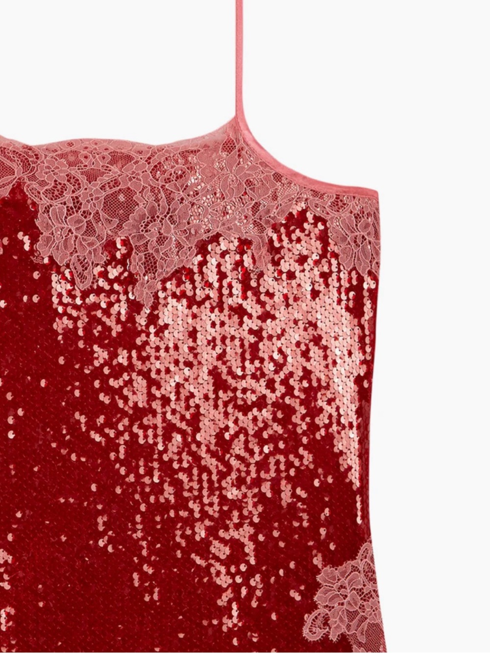 Handover H-Andover Zayn Dress Size S Red Sequin Mini Dress Pink Lace BNWT - Picture 6 of 13